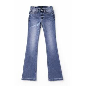 Judy Blue Slim Bootcut Jeans Women Size 0/24 Mid Rise Stretch Distressed